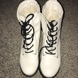 White combat boots